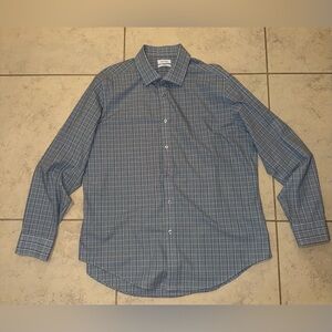 Calvin Klein Men's Slim Fit 4-Way Stretch Plaid Button Down Shirt - XL